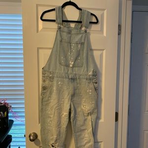 Paint and Distressed Overalls